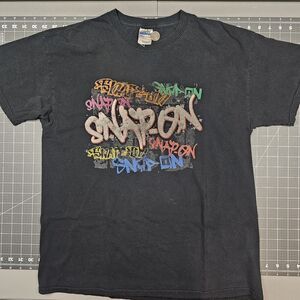 Snap On Tools Tshirt Large Graffiti Y2K Streetwear Skater Biker Grunge Faded